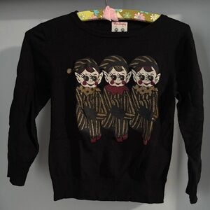 Miss Ladybug Kneehugger Elves Black Sweater